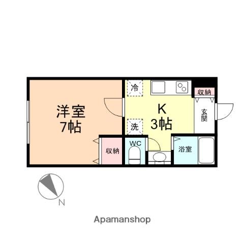 アネックスK・Ⅱ(1K/1階)の間取り写真