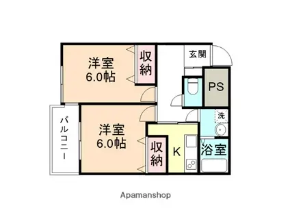 ステイツマンション泉町(2K/2階)の間取り写真