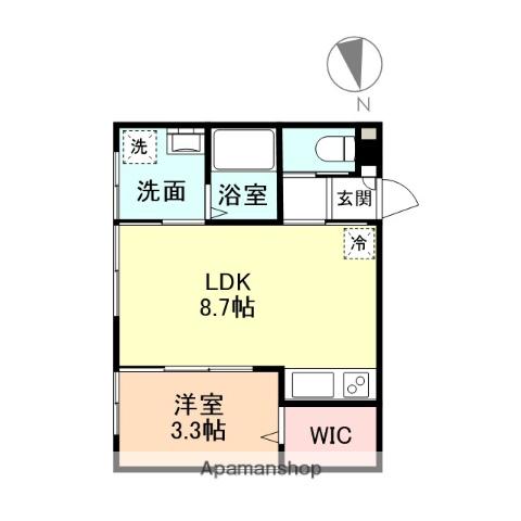 ORTENSIA(1LDK/1階)の間取り写真