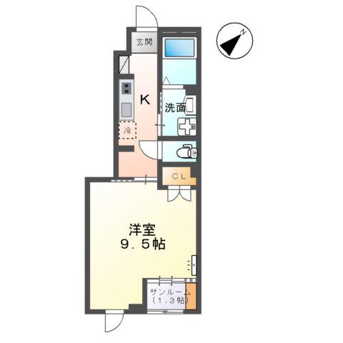 ポンテ アルコバレーノ(1K/1階)の間取り写真