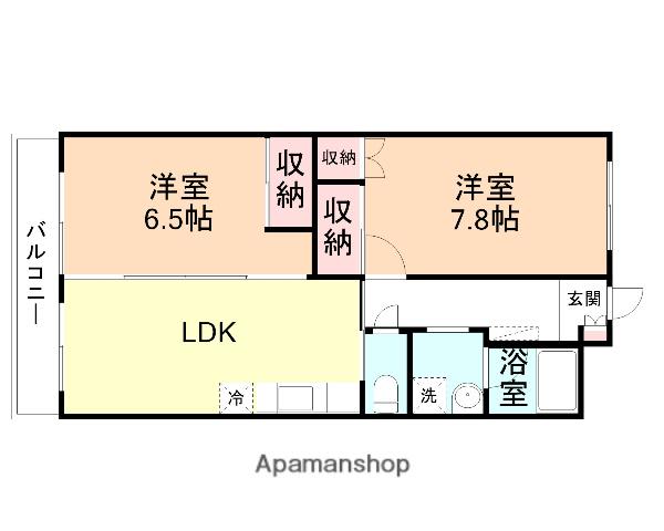 パークキャッスル高岡(2LDK/3階)の間取り写真