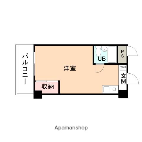 コーポ庄川(1K/3階)の間取り写真