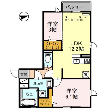 AXAS 8(2LDK/2階)の間取り写真