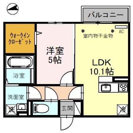 AXAS 9(1LDK/2階)の間取り写真