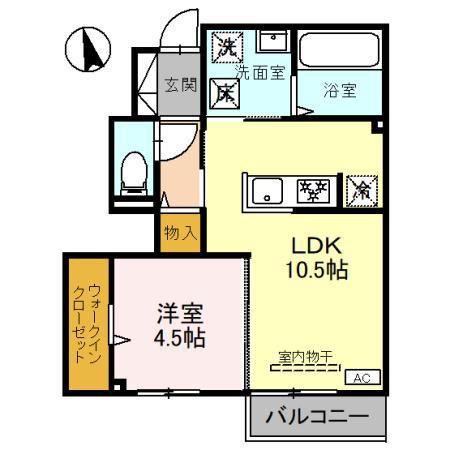 D-ROOM MK(1LDK/1階)の間取り写真