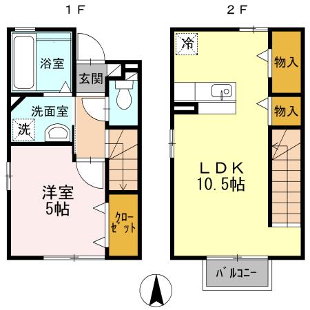 ブライダルハイツ駅南(1LDK)の間取り写真