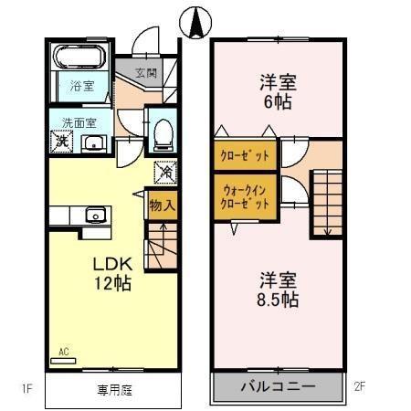 リジエール　Ａ(2LDK)の間取り写真