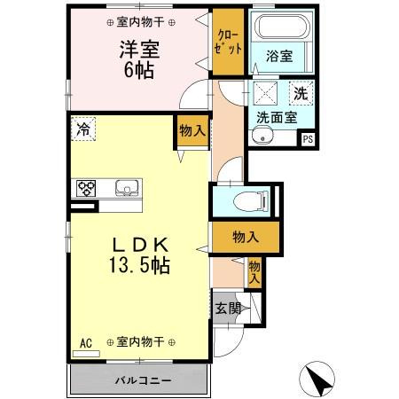 ラメール(1LDK/1階)の間取り写真
