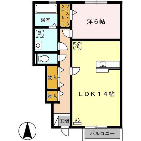 セジュール・ド・ナチュール(1LDK/1階)の間取り写真