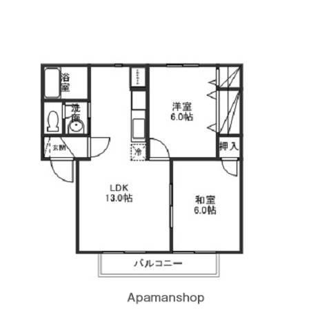 セジュールカルティエ2(2LDK/2階)の間取り写真
