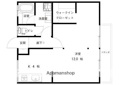 ハイム中西(ワンルーム/1階)の間取り写真
