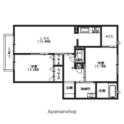キートス(2LDK/1階)の間取り写真