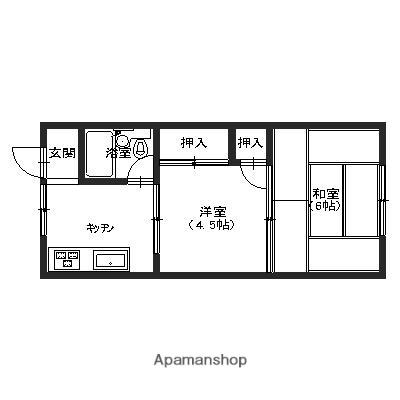 ペルシェ野々市Ⅲ(2K/2階)の間取り写真