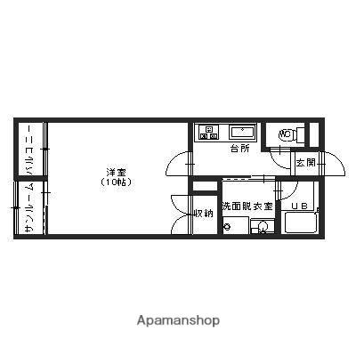 カトル・セゾン(1K/2階)の間取り写真