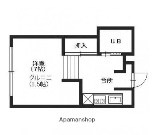 グリーンボード位川(1K/2階)の間取り写真