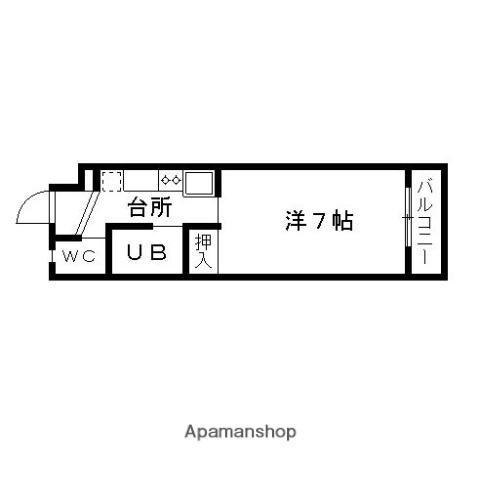 ガーデンハイム有松(1K/3階)の間取り写真