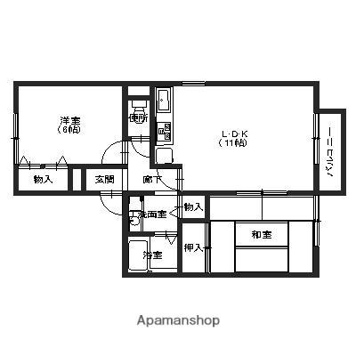 セジュールM(2LDK/1階)の間取り写真