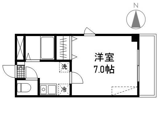 有松M3フローラ(1K/3階)の間取り写真