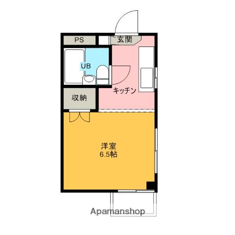 BACKS(ワンルーム/2階)の間取り写真