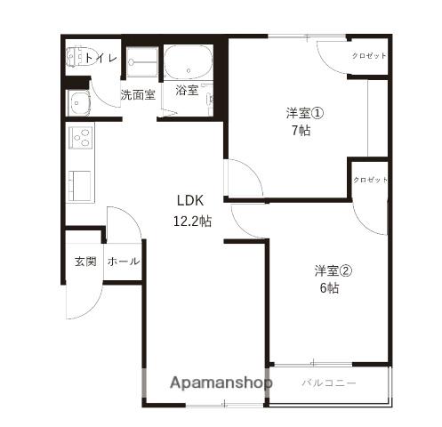 プレジャーハウス(2LDK/2階)の間取り写真