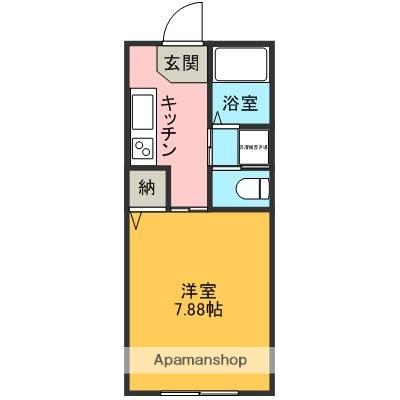 ボヌールK(1K/2階)の間取り写真