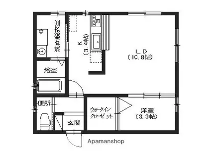 アジュール有松(1LDK/2階)の間取り写真
