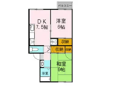 プレジール77(2DK/2階)の間取り写真