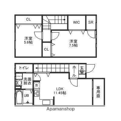ＩＲいしかわ鉄道 野々市駅(ＩＲ) 徒歩6分 2階建 築18年(2LDK/1階)の間取り写真