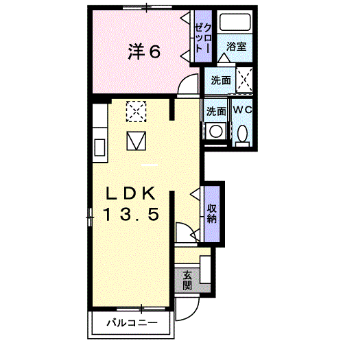 サン・ボヌールⅡ(1LDK/1階)の間取り写真