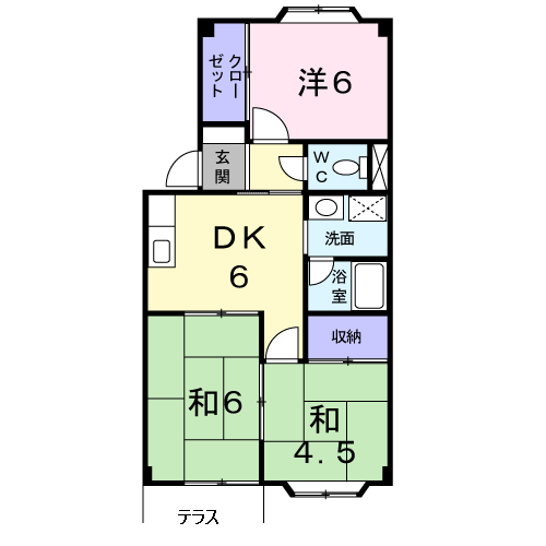 プロミネンス(3DK/1階)の間取り写真