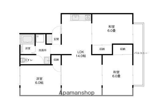 セジュール矢木(3LDK/2階)の間取り写真