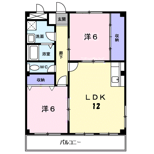ロイヤルグランデ(2LDK/3階)の間取り写真