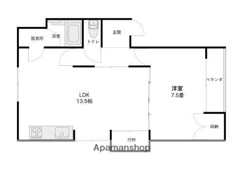 ドルフ・301(1LDK/1階)の間取り写真