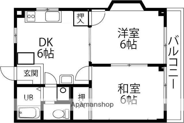 リバティハウス(2DK/2階)の間取り写真