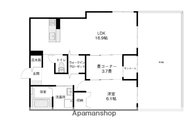 CASA MIA富樫(2LDK/1階)の間取り写真