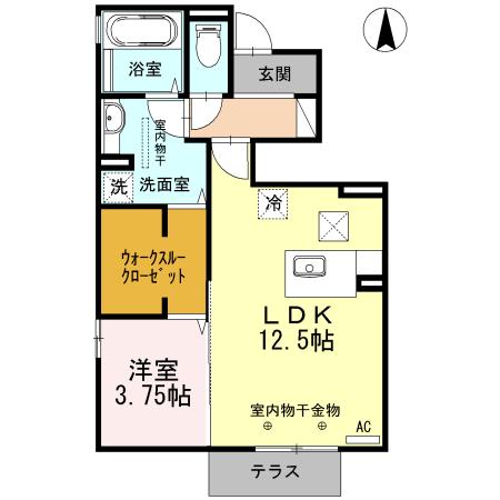 グリーン・フォレストⅠ(1LDK/1階)の間取り写真