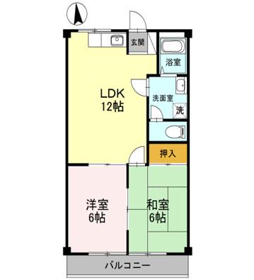 アリエッタ(2LDK/2階)の間取り写真