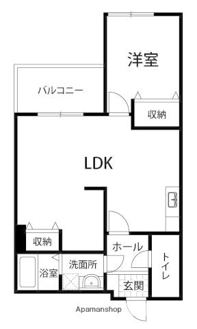 ウィルシャー高尾台(1LDK/1階)の間取り写真
