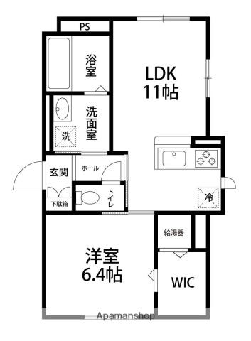 モヨ ワ ウポレ(1LDK/1階)の間取り写真