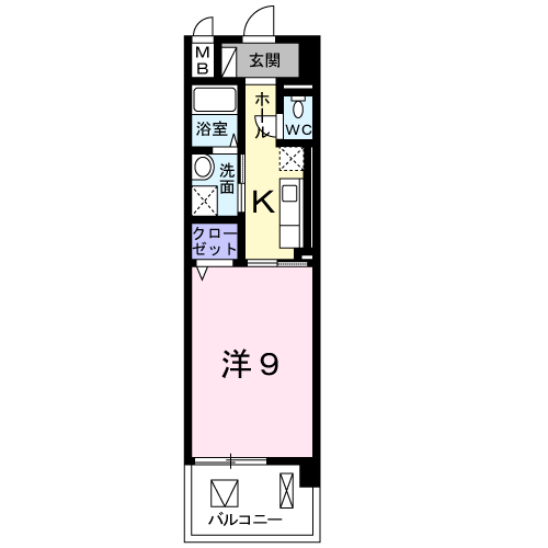 ベル・アンジュ(1K/1階)の間取り写真