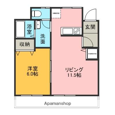 トルナーレ(1LDK/3階)の間取り写真
