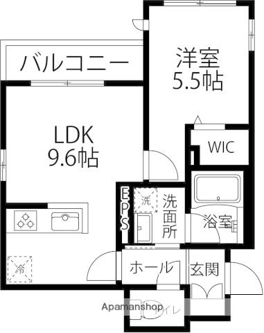 BELL FLUER(1LDK/1階)の間取り写真
