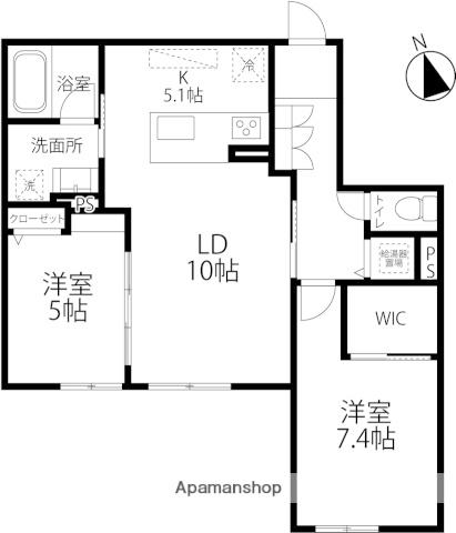フォルトゥーナ泉が丘(2LDK/1階)の間取り写真
