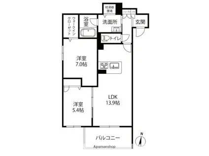 グランソルテ(2LDK/2階)の間取り写真