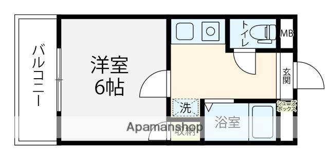 ウッドビレッジ高尾台(1K/2階)の間取り写真