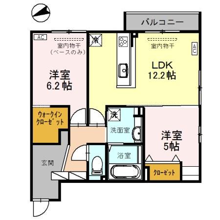 クレッシェンド.R(2LDK/3階)の間取り写真
