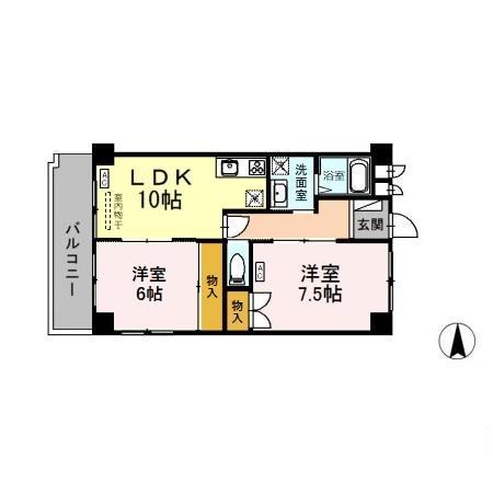 メゾンドール 21(2LDK/2階)の間取り写真