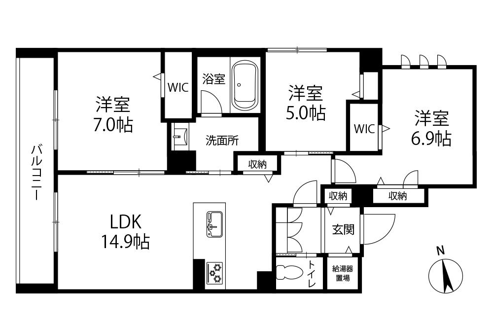 ポルターナⅡ(3LDK/2階)の間取り写真