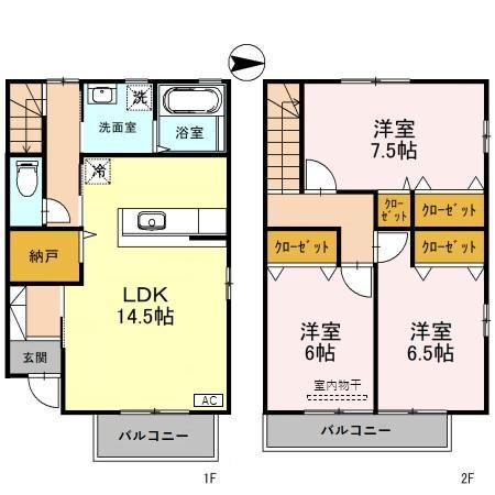 グランコート(3LDK)の間取り写真