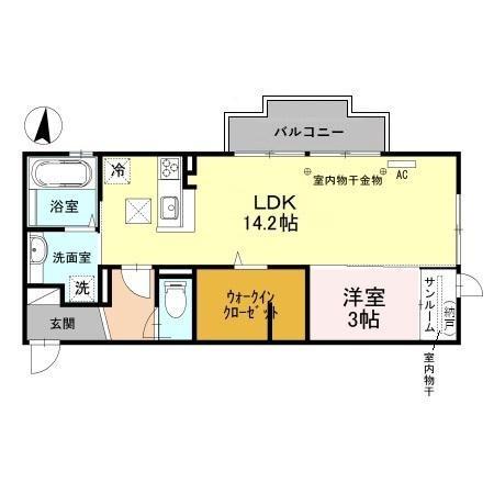 カサベルデVII(1LDK/1階)の間取り写真